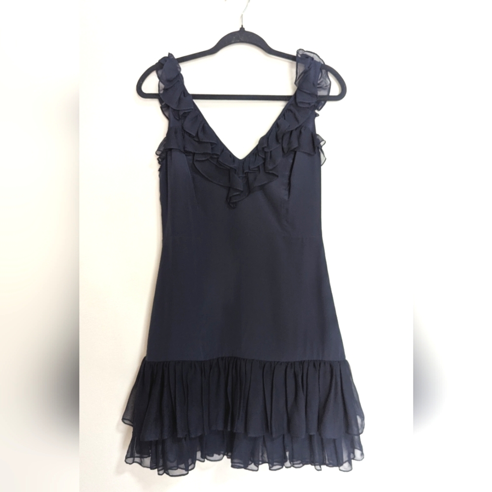 Cinq à Sept Black Ruffle Mini Dress - Picture 3 of 12